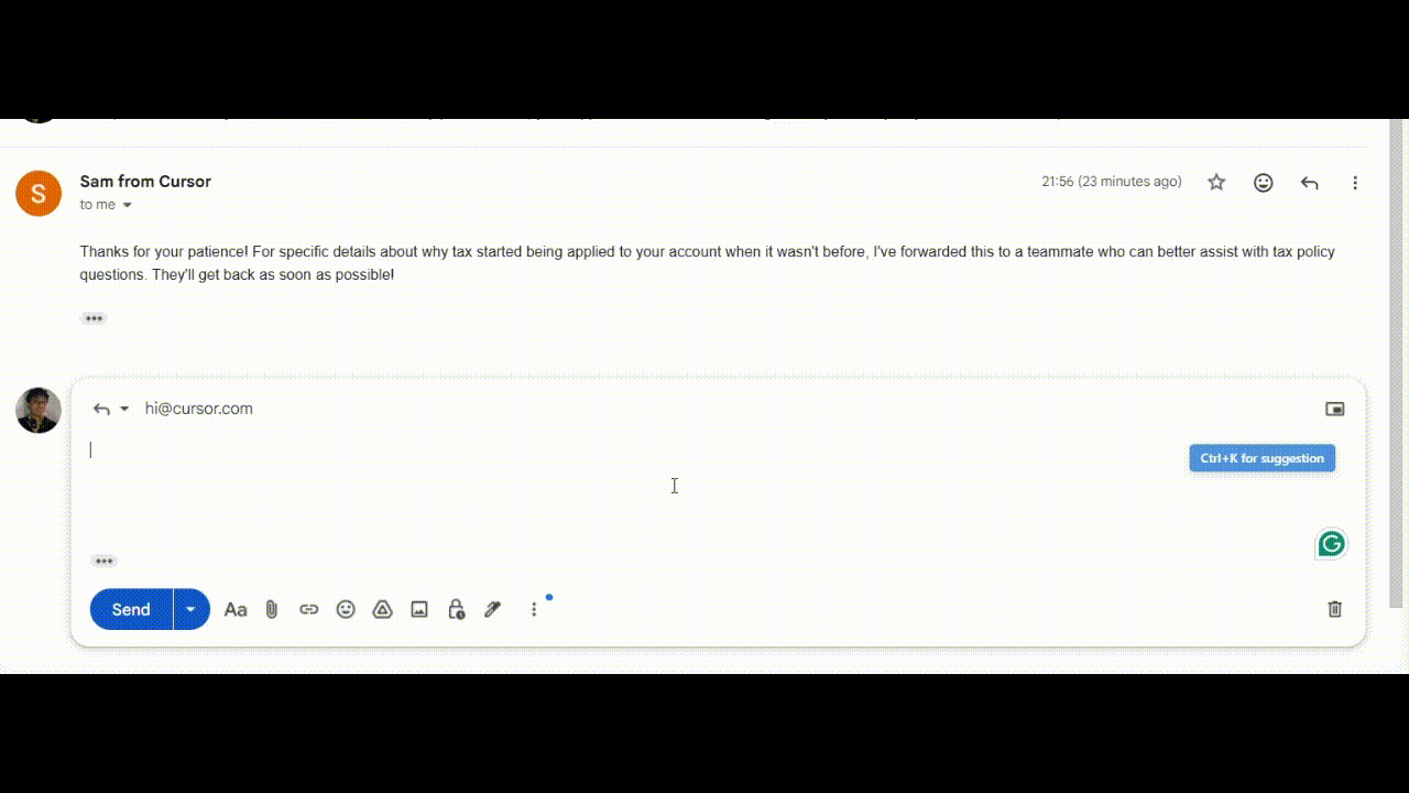 Input Win extension in action